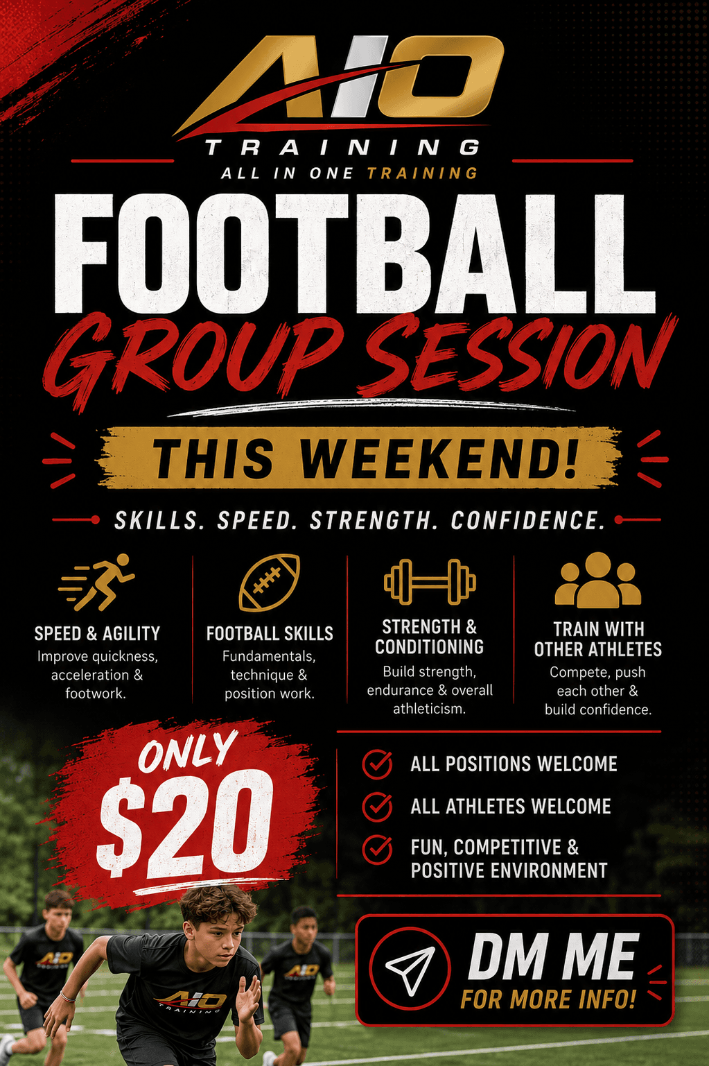 AIO Football Skills Group Session flyer