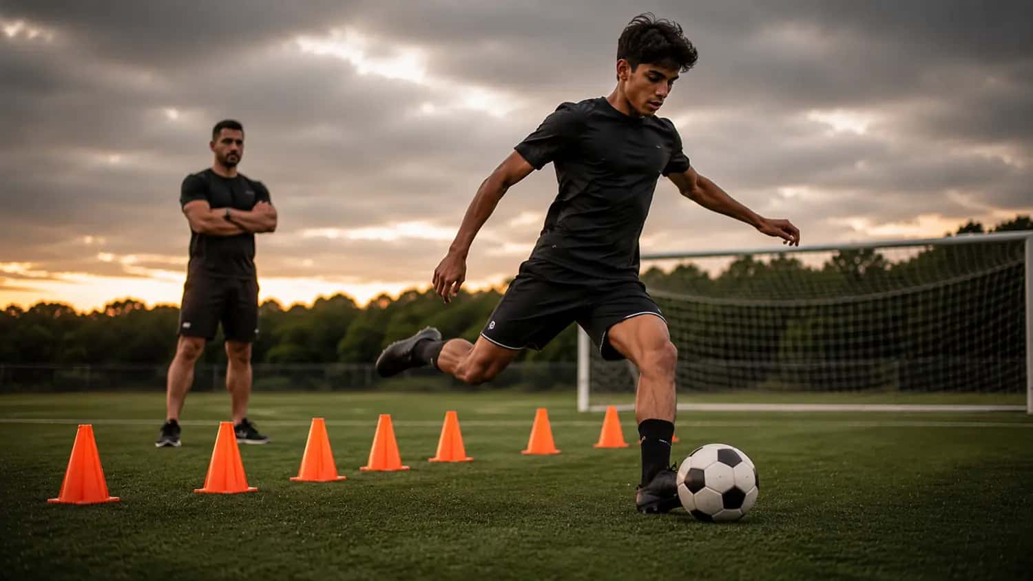 Youth soccer player on the field